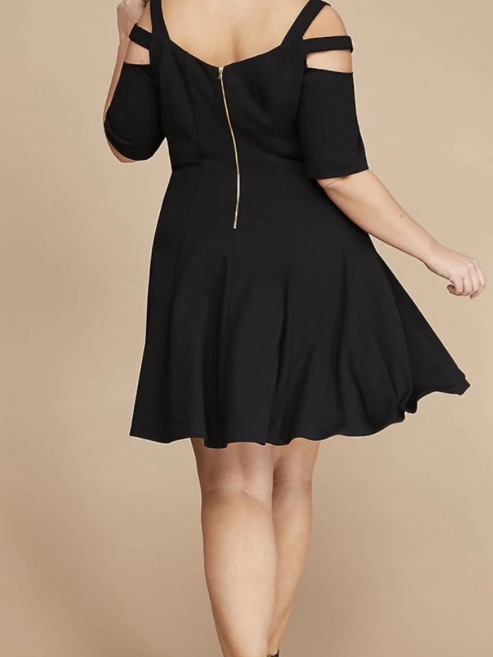 Lane Bryant Black Cold-Shoulder Black dress NWT - Picture 3 of 14